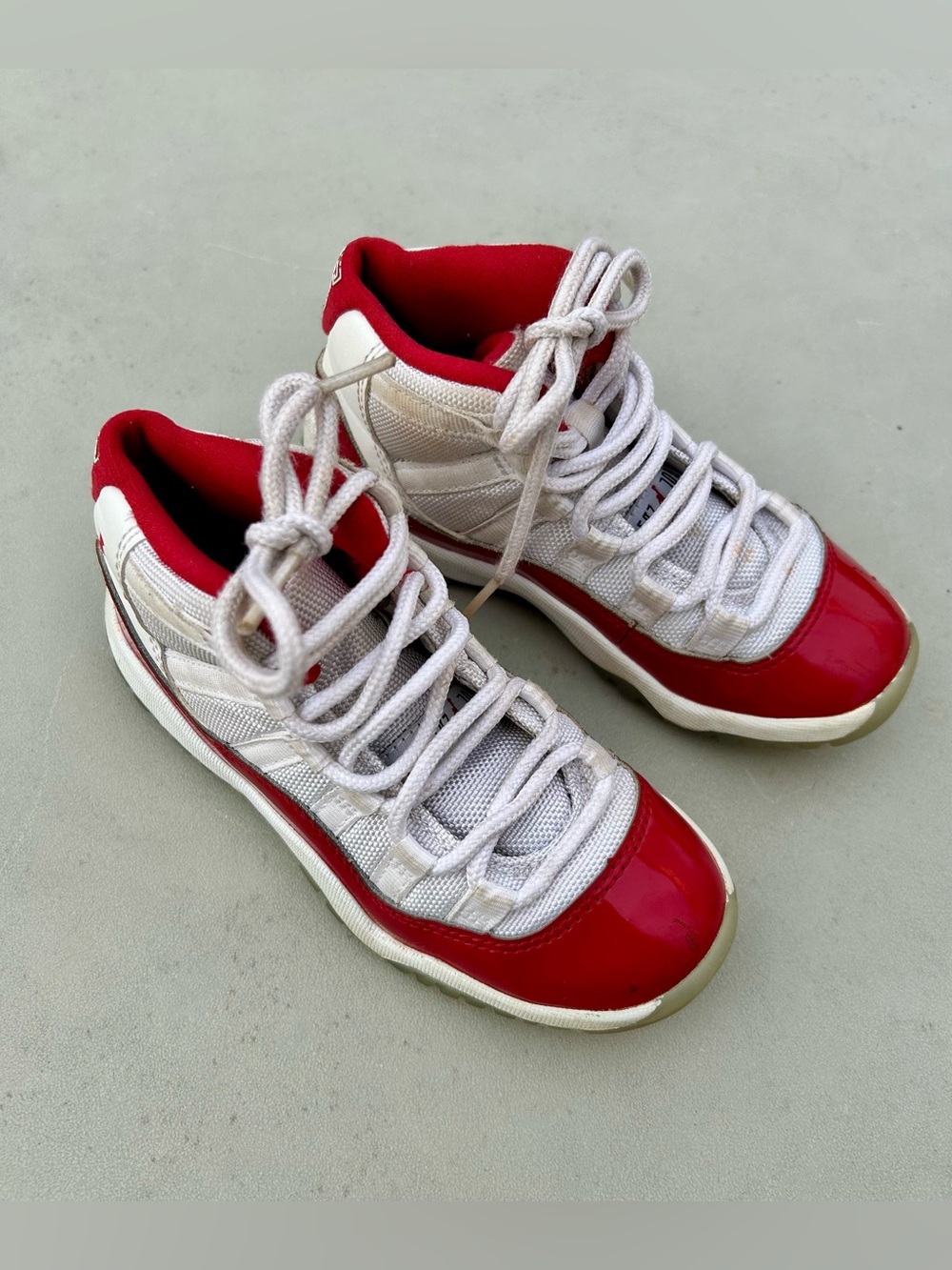Kids Air Jordan 11 Cherry Red Basketball Shoes Toddler Size 11C